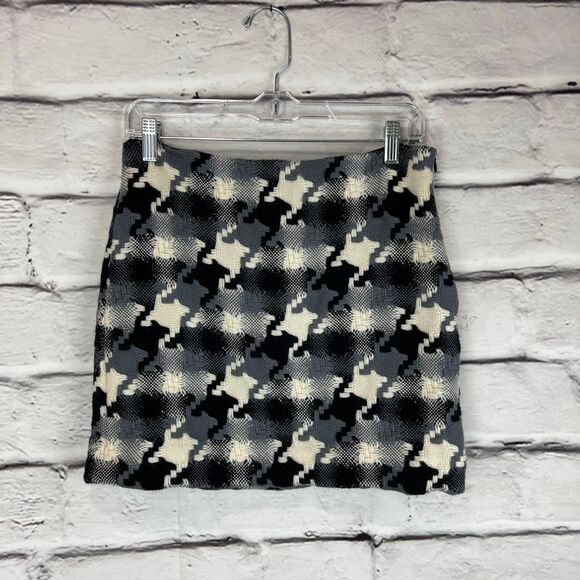 J.Crew Women's Houndstooth Tweed Mini Skirt Multicolor Size M - Picture 2 of 6
